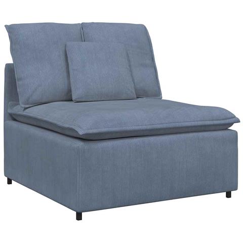 Modulo Centrale Divano Modulare con Cuscini Blu 100 cm - Foto 1