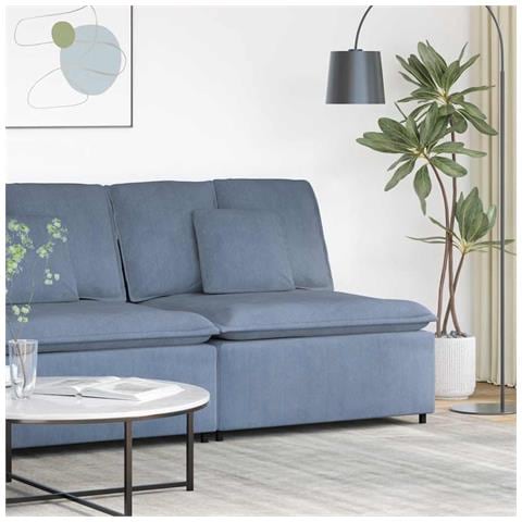 Modulo Centrale Divano Modulare con Cuscini Blu 100 cm - Foto 2
