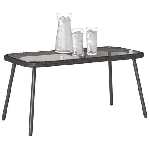 Tavolino da caffè  Nero 90x45x42 cm in Polyrattan - Foto 2