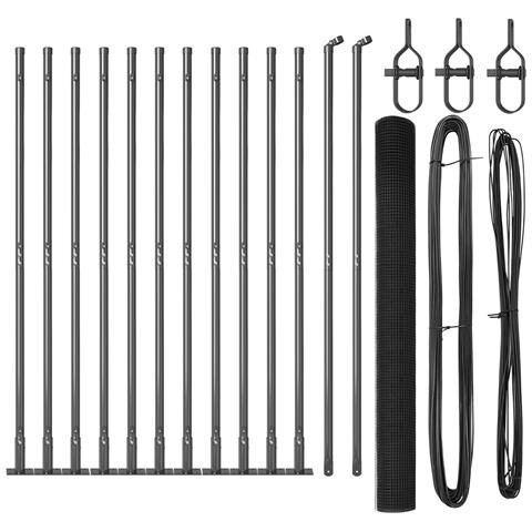 Set di Pali per Recinzione Set di 2 Grigio Metallo, PVC - Foto 1