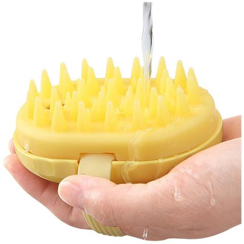 Spazzola Per Shampoo Con Dispenser Di Liquido - Massaggiatore Per Cuoio Capelluto Ed Esfoliante Yellow - Foto 2