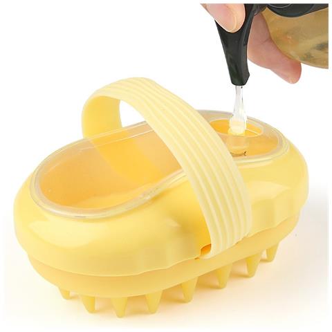Spazzola Per Shampoo Con Dispenser Di Liquido - Massaggiatore Per Cuoio Capelluto Ed Esfoliante Yellow - Foto 4