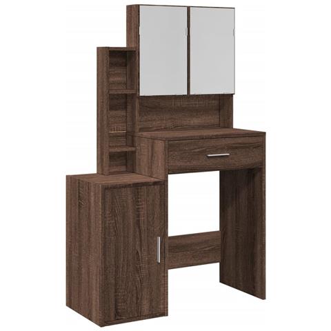 Toeletta con Armadietto Rovere Marrone 80x35x132 cm - Foto 1