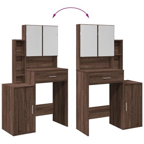 Toeletta con Armadietto Rovere Marrone 80x35x132 cm - Foto 9