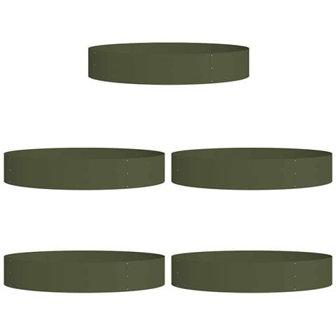 Vasi da giardino 5 pcs Oliver verde 120 x 120 x 20 cm Acciaio - Foto 1