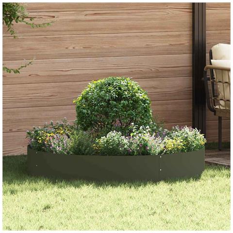 Vasi da giardino 5 pcs Oliver verde 120 x 120 x 20 cm Acciaio - Foto 2
