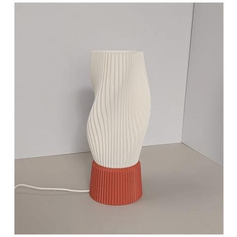 Lampada Da Tavolo Dimmerabile Usb Con Base Stampata In 3d - Luce Ambientale Da Comodino In Stile Nordico - Foto 2