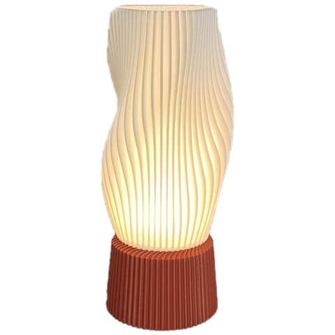Lampada Da Tavolo Dimmerabile Usb Con Base Stampata In 3d - Luce Ambientale Da Comodino In Stile Nordico - Foto 1