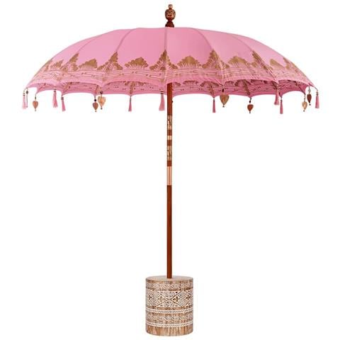 Parasol Balinese Rosa 210-220 cm Cotone, legno massello - Foto 1