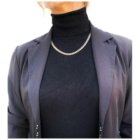 Collana Girocollo Con Catena In Oro Taglio Diamante, 50 Cm - Foto 2