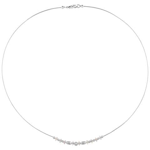 Girocollo In Filo D'argento Sterling E Cristallo Swarovski - Foto 1