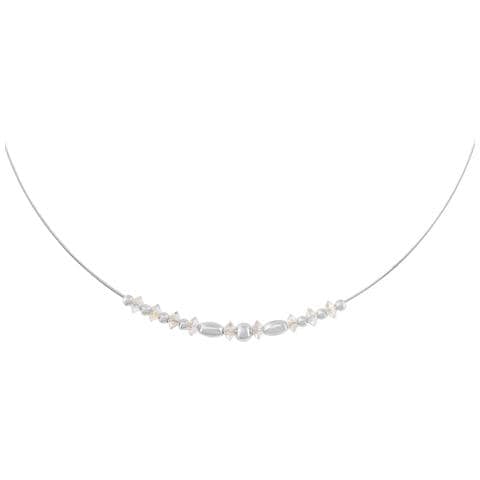 Girocollo In Filo D'argento Sterling E Cristallo Swarovski - Foto 3