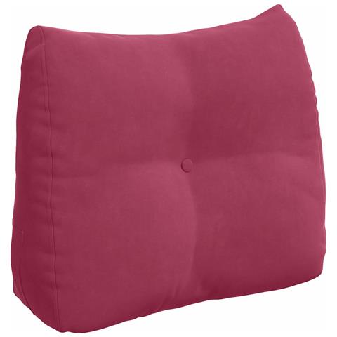 Cuscino per Schiena Rosso Vino 60 x 24 x 50 cm Velluto - Foto 1