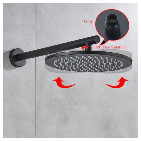 Miscelatore doccia, Blackswan, tipo M68.2, modello nero opaco, misura 25 cm - Foto 4