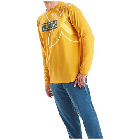 Pigiama Invernale Da Uomo A Maniche Lunghe Girocollo Mu1 - Foto 3