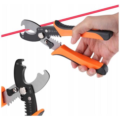 Pinza Per Taglio E Spellatura Cavi - Acciaio Temperato, Manico Ergonomico | Lunghezza 180 Mm, Gamma 0,2-6 Mm | Elettricità Ed Elettronica - Foto 1