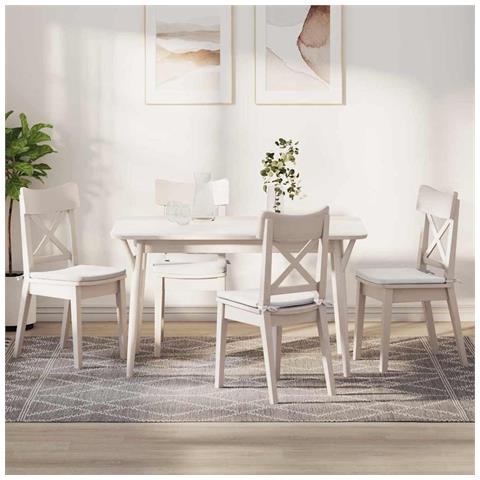 Cuscini per Seduta 4 pcs Bianco 40 x 40 x 3 cm Tessuto - Foto 2