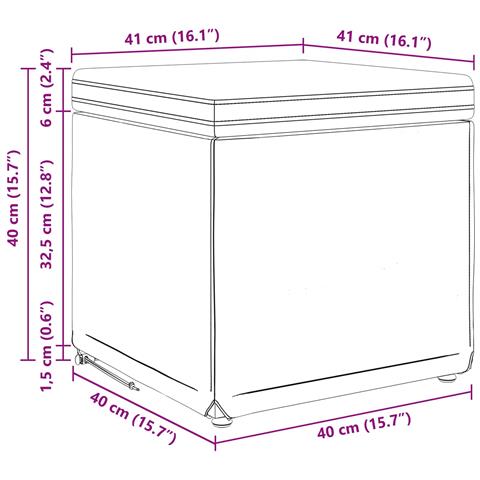 Pouf Talpa 41 x 41 x 40 cm Tessuto e Legno Ingegnerizzato - Foto 8