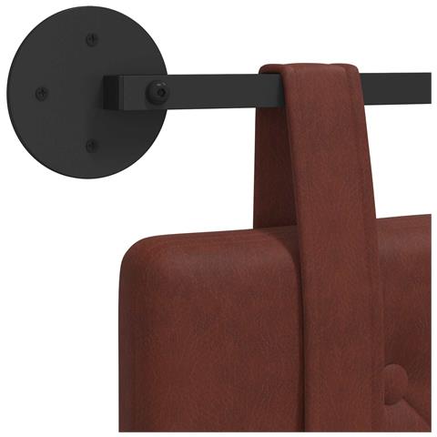 Testata appesa Marrone Lucido 150 x 55 x 5 cm PU Antico - Foto 9