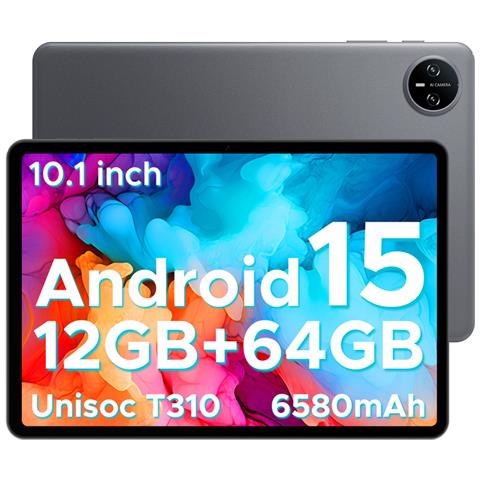 Tab A9 Android 15 Tablet 10 Pollici, Gemini AI, 12GB (3GB+9GB) RAM + 64GB ROM (TF 2TB), 6580mAh Batteria, 5G WiFi, 1280 * 800 IPS, 5MP+8MP, Unisoc T310 Quad Core /OTG /Face Unlock - Foto 1