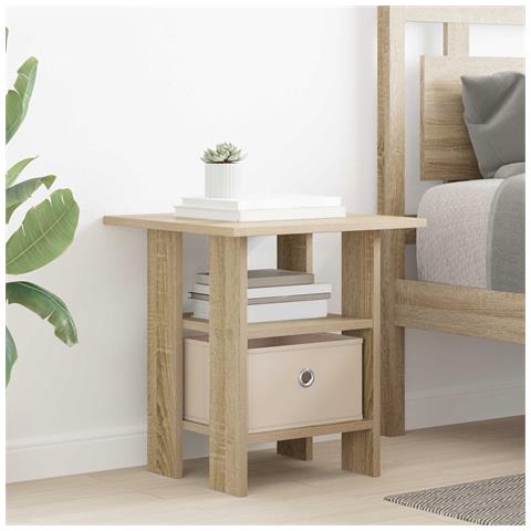 Comodino Rovere Sonoma 41 x 40 x 45 cm Legno multistrato - Foto 2