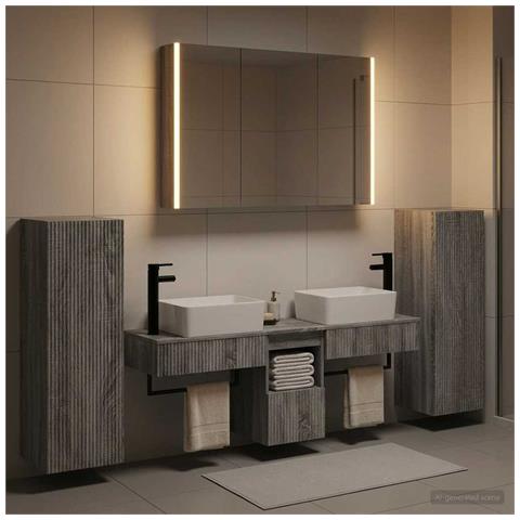 Set di mobili per il bagno 6 pcs Sonoma grigio - Foto 2