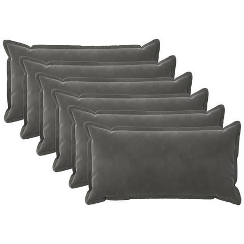 Cuscino con cuscino HOUTEN 6 pz Grigio Scuro Velluto - Foto 1