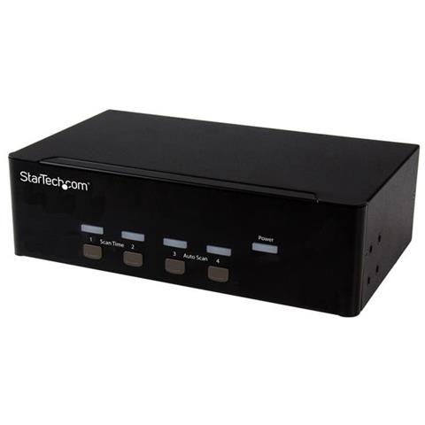 Switch Commutatore a 4 porte - KVM USB 2.0 a doppio VGA con Hub USB a 2 porte e 3,5mm audio - Foto 1