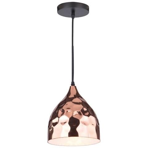 Lampadario Pendente Cromato A Sospensione E27 Metallo Oro Rosa Vt-8230 3715 - Foto 4