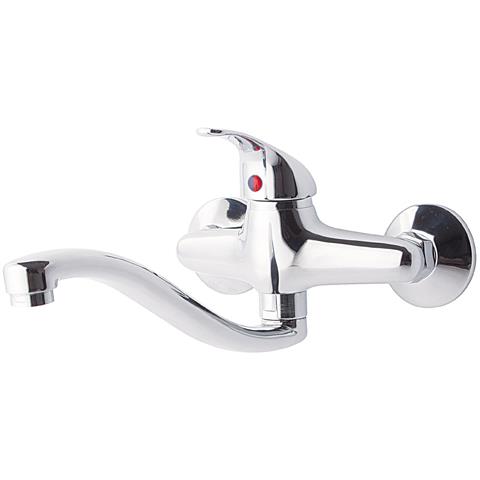 Bagno Cucina Miscelatore Acqua Rubinetto Cromato Montaggio Parete - Foto 3