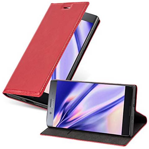 Custodia Compatibile Con Sony Xperia Xz1 Compact In Rosso Mela - Coperchio Protettiva Con Chiusura Magnetica, Funzione Stand E Tasca Per Le Carte - Foto 2