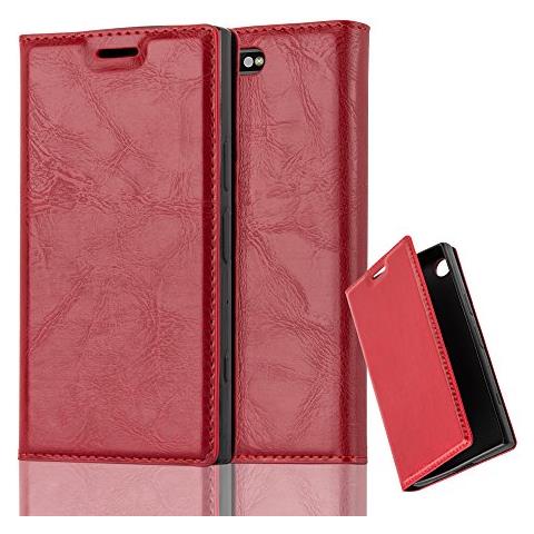 Custodia Compatibile Con Sony Xperia Xz1 Compact In Rosso Mela - Coperchio Protettiva Con Chiusura Magnetica, Funzione Stand E Tasca Per Le Carte - Foto 1
