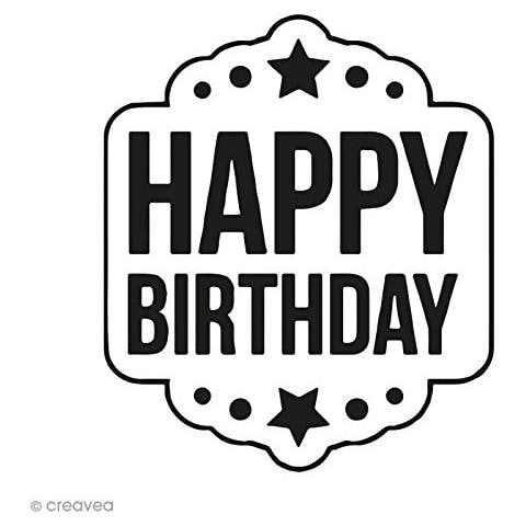 Happy Birthday Set Di 2 timbro, Silicone, Nero, 7 x 0,8 x 13 cm - Foto 2