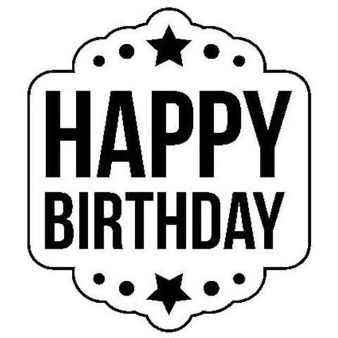 Happy Birthday Set Di 2 timbro, Silicone, Nero, 7 x 0,8 x 13 cm - Foto 3