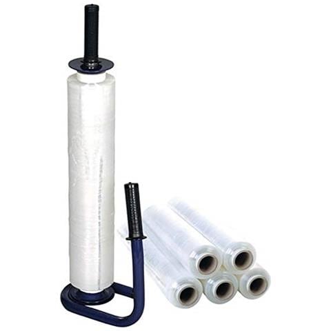Stretch Fogli Set Stand. L300 m X B450 mm 20 µm Transp. M. 1 dispenser E 6 ruote - Foto 1