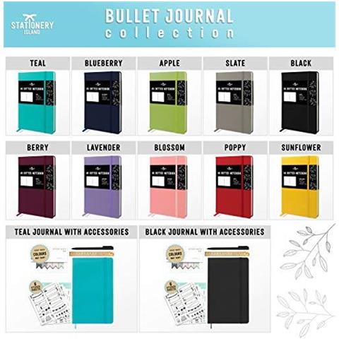 Cancelleria Isola A5 Tratteggiata Notebook - Nero. Rilegato Proiettile Griglia Ufficiale Con 180 Pagine E Premium 120gsm Carta - Foto 2