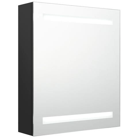Armadietto a Specchio con LED Nero 50x14x60 cm in MDF - Foto 1