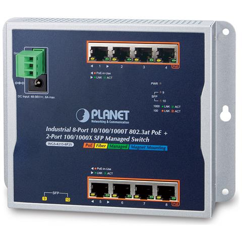 WGS-4215-8P2S switch di rete Gestito Gigabit Ethernet (10/100/1000) Supporto Power over Ethernet (PoE) Nero - Foto 1