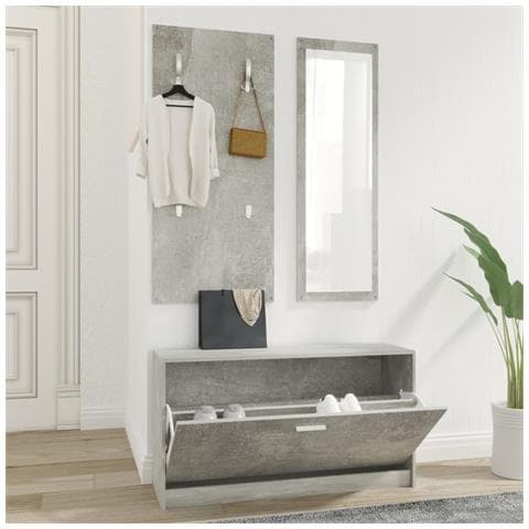 Set Scarpiere 3 In 1 Grigio Cemento In Legno Multistrato - Foto 6