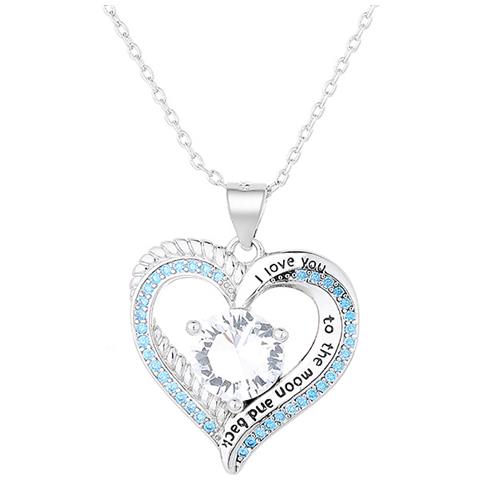 Collana Con Ciondolo Di Diamanti A Forma Di Cuore Silver - Foto 1