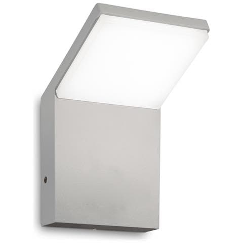 Applique Da Parete Contemporaneo Style Alluminio Grigio Led 9w 3000k Ip54 - Foto 1