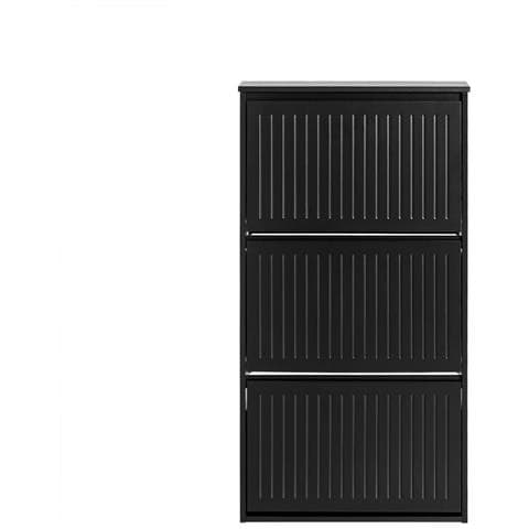 Scarpiera Con 3 Ribalte E 6 Ripiani Scarpiera Con Scomparto Aggiuntivo Portascarpe Salvaspazio Nero 61x26x120cm Fsr165-h-sch - Foto 1