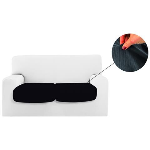 Copridivano Copriseduta Sofà Elasticizzato Tinta Unita Smile Tessuto Millerighe Coppia Seduta Stone - Foto 1