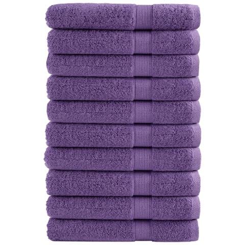 Asciugamani Premium SOLUND 10 pz Viola 100x200 cm 600 g /m² - Foto 1