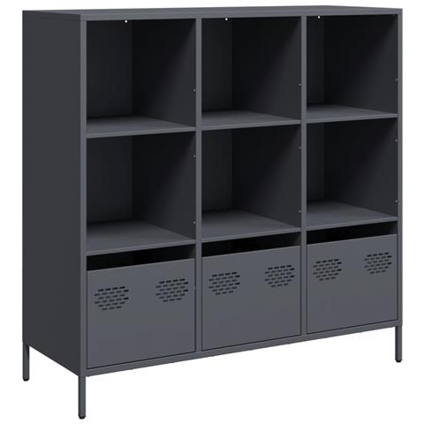 Credenza Antracite 101,5x39x103,5 Cm Acciaio - Foto 1