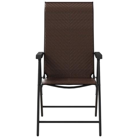Sedie Pieghevoli da Giardino 8 pz Marroni in Polyrattan - Foto 2
