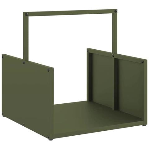 Rastrelliera per Legna da Ardere Verde Oliva 40x40x40 cm - Foto 1