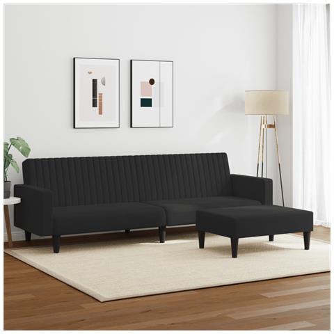 Set Di Divani 2 Pz Nero In Velluto - Foto 3