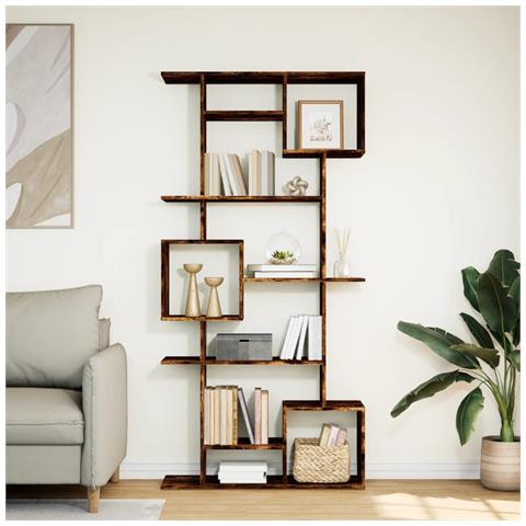 Libreria Rovere Fumo 92x29x188 Cm In Legno Multistrato - Foto 3