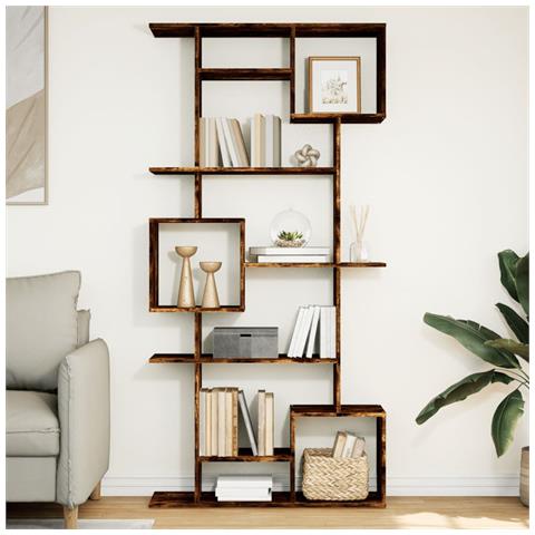 Libreria Rovere Fumo 92x29x188 Cm In Legno Multistrato - Foto 1